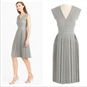 J Crew Pleated V-Neck Dress